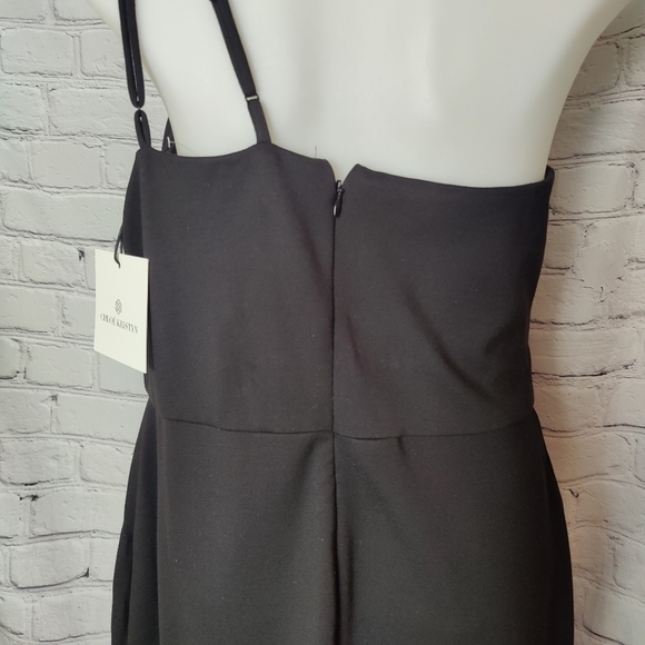 Chloe Kristyn Nicole Black One Shoulder Dress NWT Size Medium MSRP $328 - Picture 9 of 12
